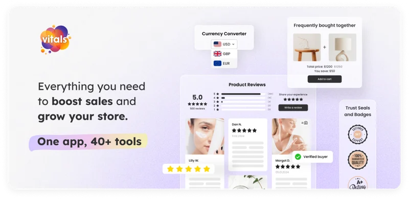 Vitals - AI CRO suite tool for Shopify stores